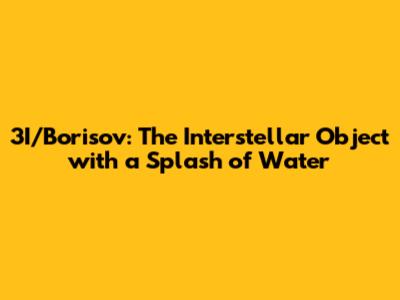 3I/Borisov: The Interstellar Object with a Splash of Water