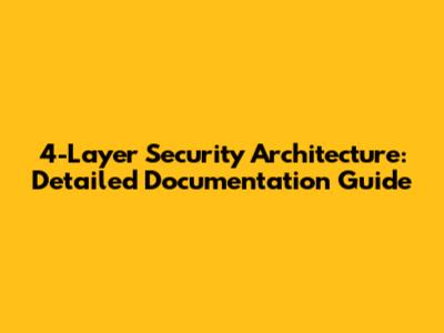 4-Layer Security Architecture: Detailed Documentation Guide