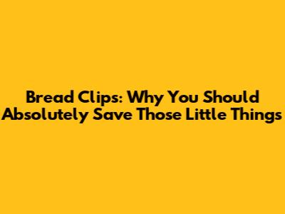 Bread Clips: Why You Should Absolutely Save Those Little Things