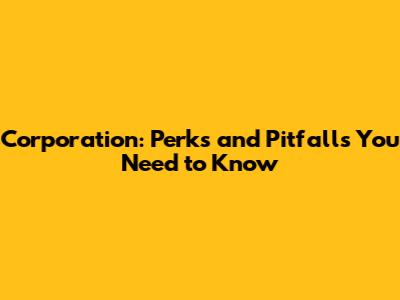 Corporation: Perks and Pitfalls You Need to Know