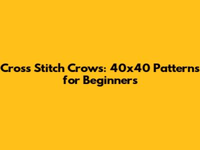 Cross Stitch Crows: 40x40 Patterns for Beginners