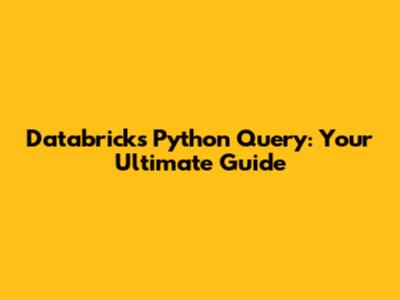 Databricks Python Query: Your Ultimate Guide