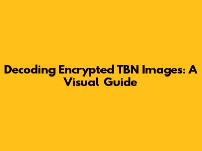 Decoding Encrypted TBN Images: A Visual Guide