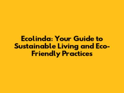 Ecolinda: Your Guide to Sustainable Living and Eco-Friendly Practices
