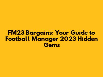 FM23 Bargains: Your Guide to Football Manager 2023 Hidden Gems
