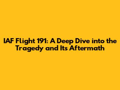 IAF Flight 191: A Deep Dive into the Tragedy and Its Aftermath