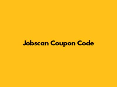 Jobscan Coupon Code