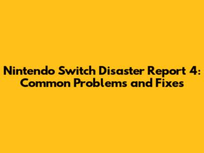 Nintendo Switch Disaster Report 4: Common Problems and Fixes