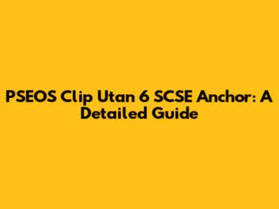 PSEOS Clip Utan 6 SCSE Anchor: A Detailed Guide