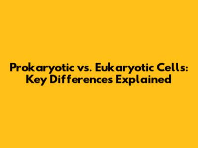 Prokaryotic vs. Eukaryotic Cells: Key Differences Explained