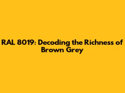 RAL 8019: Decoding the Richness of Brown Grey