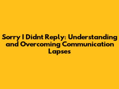 Sorry I Didn't Reply: Understanding and Overcoming Communication Lapses