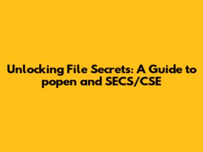 Unlocking File Secrets: A Guide to popen and SECS/CSE