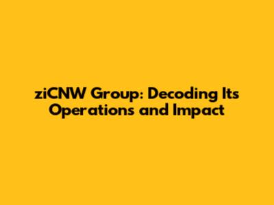 ziCNW Group: Decoding Its Operations and Impact